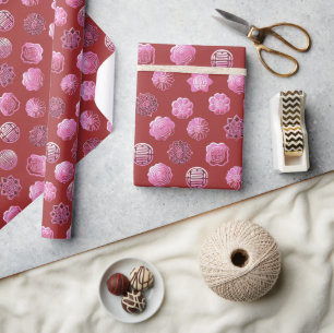 Rosa Mooncakes/Rot Geschenkpapier