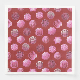 Rosa Mooncakes/Rot Serviette