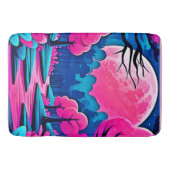 Rosa Moonlit Forest Art Badematte (Vorderseite)