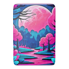 Rosa Moonlit Forest Art Badematte