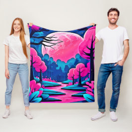 Rosa Moonlit Forest Art Fleecedecke
