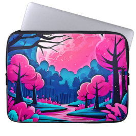 Rosa Moonlit Forest Art Laptopschutzhülle
