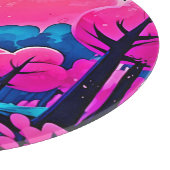 Rosa Moonlit Forest Art Schneidebrett (Ecke)