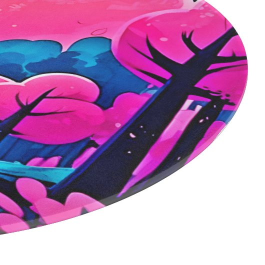 Rosa Moonlit Forest Art Schneidebrett (Ecke)