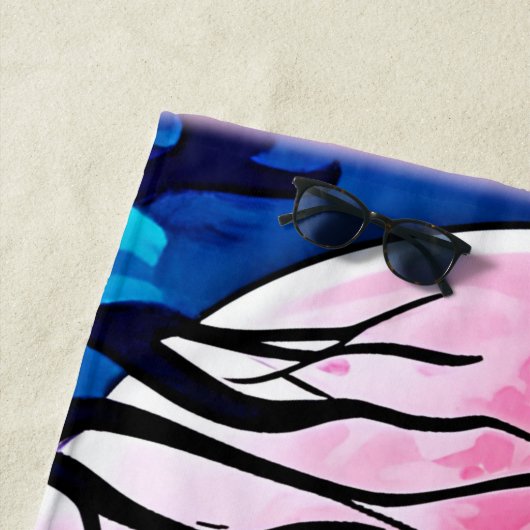 Rosa Moonlit Forest Art Strandtuch (Beispiel)