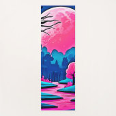 Rosa Moonlit Forest Art Yogamatte (Vorderseite)
