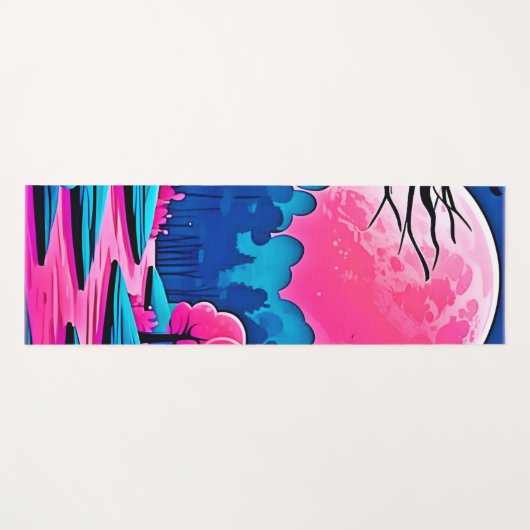 Rosa Moonlit Forest Art Yogamatte (Vorderseite (Horizontal))