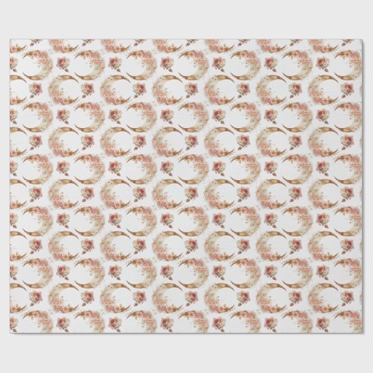 Rosa Moore und Blume Geschenkpapier (Flach)