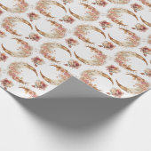 Rosa Moore und Blume Geschenkpapier (Ecke)