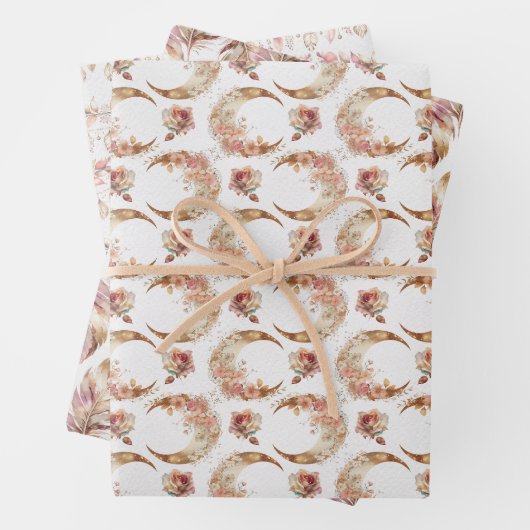 Rosa Moore und Blume Geschenkpapier Set (Beispiel)