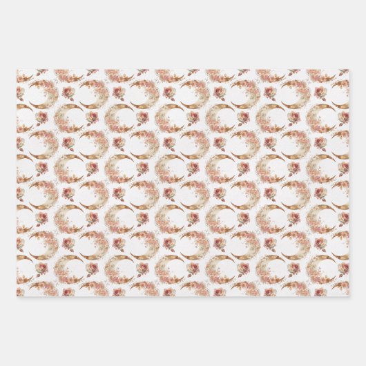 Rosa Moore und Blume Geschenkpapier Set (Vorderseite)