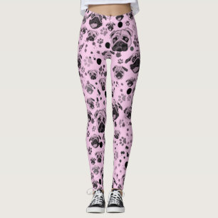 Rosa Mops-Abdruck-Leggings Leggings
