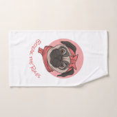 Rosa Mops Brechen der Regeln Badhandtuch Set (Handtuch)