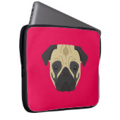Rosa Mops Laptopschutzhülle (Vorne Rechts)