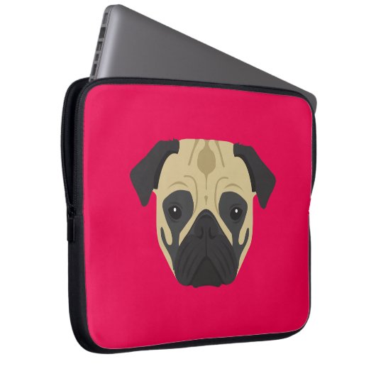 Rosa Mops Laptopschutzhülle (Vorne Rechts)