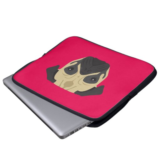 Rosa Mops Laptopschutzhülle (Vorne Knopf)