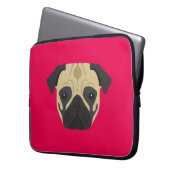 Rosa Mops Laptopschutzhülle (Vorderseite Links)