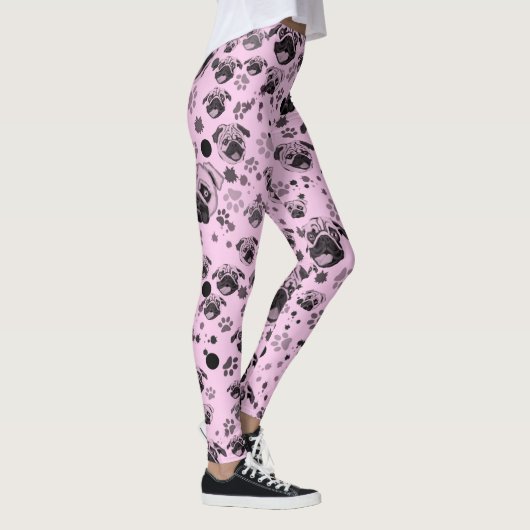 Rosa Mops Leggings drucken (Rechts)