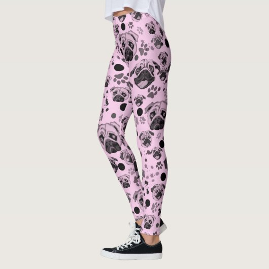 Rosa Mops Leggings drucken (Links)