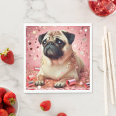 Rosa Mops Servietten! Serviette (Beispiel)