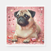 Rosa Mops Servietten! Serviette (Vorderseite)