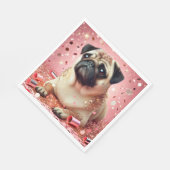 Rosa Mops Servietten! Serviette (Ecke)