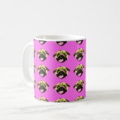 Rosa Mops Tasse (Vorderseite Links)