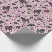 Rosa Möpsen Geschenkpapier (Ecke)