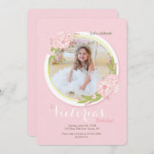 Rosa Morning Glory Foto Einladung (Vorne/Hinten)