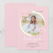 Rosa Morning Glory Foto Einladung (Vorne/Hinten)