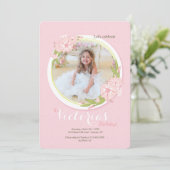 Rosa Morning Glory Foto Einladung (Stehend Vorderseite)