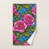 Rosa Mosaik-Rose Badhandtuch Set (Handtuch)