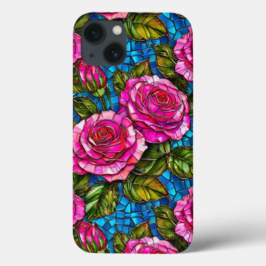Rosa Mosaik-Rose Case-Mate iPhone Hülle (Rückseite)