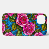 Rosa Mosaik-Rose Case-Mate iPhone Hülle (Rückseite (Horizontal))