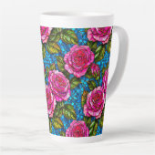 Rosa Mosaik-Rose Milchtasse (Rechte Ecke)