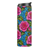 Rosa Mosaik-Rose Thermosbecher (Nach links gedreht)
