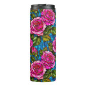 Rosa Mosaik-Rose Thermosbecher (Rückseite)