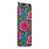Rosa Mosaik-Rose Thermosbecher (Nach rechts gedreht)