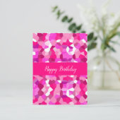 Rosa Mosaike Postkarte (Stehend Vorderseite)