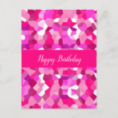 Rosa Mosaike Postkarte (Vorderseite)