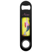 Rosa Mosaikmädchen schwimmen Speedflaschenöffner (Rückseite)