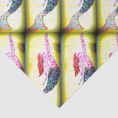 rosa Mosaikmeerjungfrauen, die Gelb schwimmen Seidenpapier (Ausschnitt)