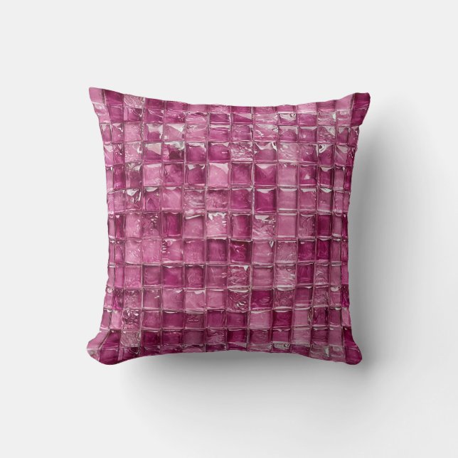 Rosa Mosaikmuster Kissen (Vorderseite)