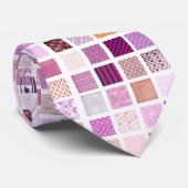 Rosa Mosaikmuster Krawatte (Gerollt)