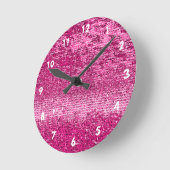 Rosa Mosaikmuster Runde Wanduhr (Winkel)