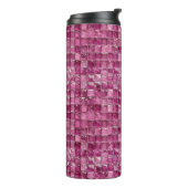 Rosa Mosaikmuster Thermosbecher (Nach links gedreht)