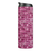 Rosa Mosaikmuster Thermosbecher (Nach rechts gedreht)