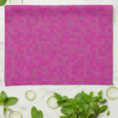 Rosa Mosaikpixel Geschirrtuch (Gefaltet)