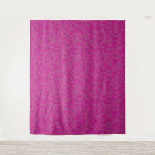 Rosa Mosaikpixel personalisiertes Monogramm Wandteppich