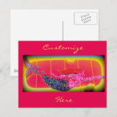 Rosa Mosaikschwimmerin Postkarte (Vorne/Hinten)